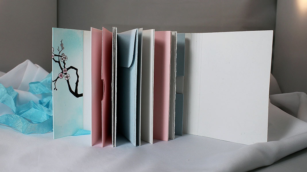 Handmade Cherry Blossom Art Mixed Media Journal - 3-008