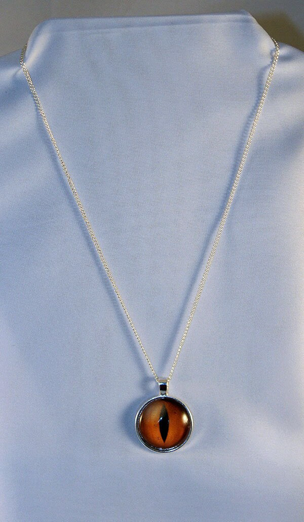 Yellow Handcrafted Glass Dragon Eye Necklace - 13-001F