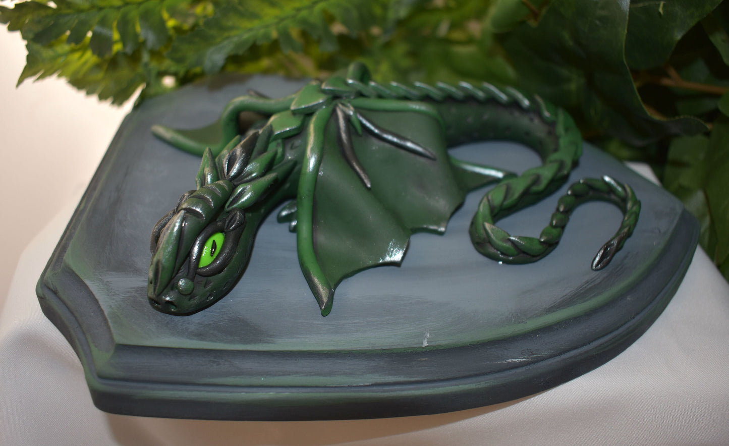 Polymer Clay Green Dragon Decor - 1-098