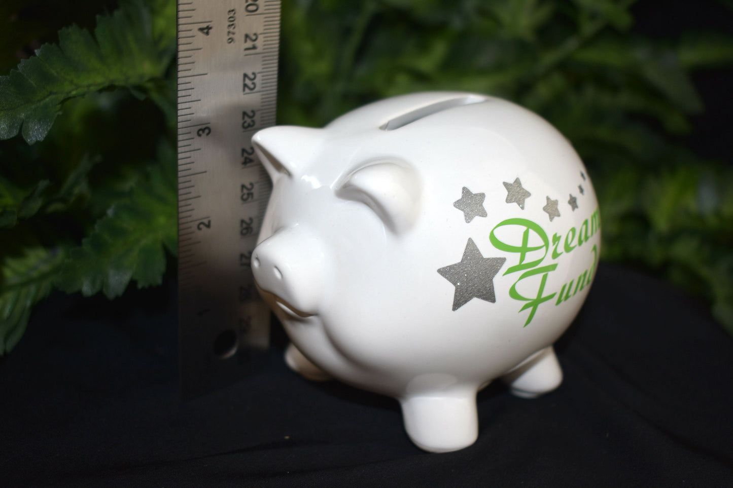 White Ceramic Piggy Bank - Dream Fund - 9-042