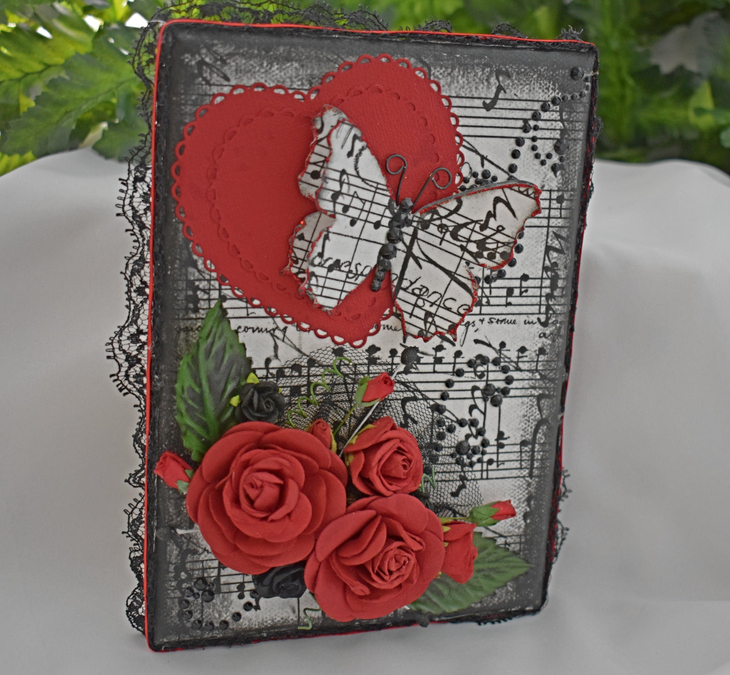 5 x 7 Mixed Media Heart Canvas - 11-012