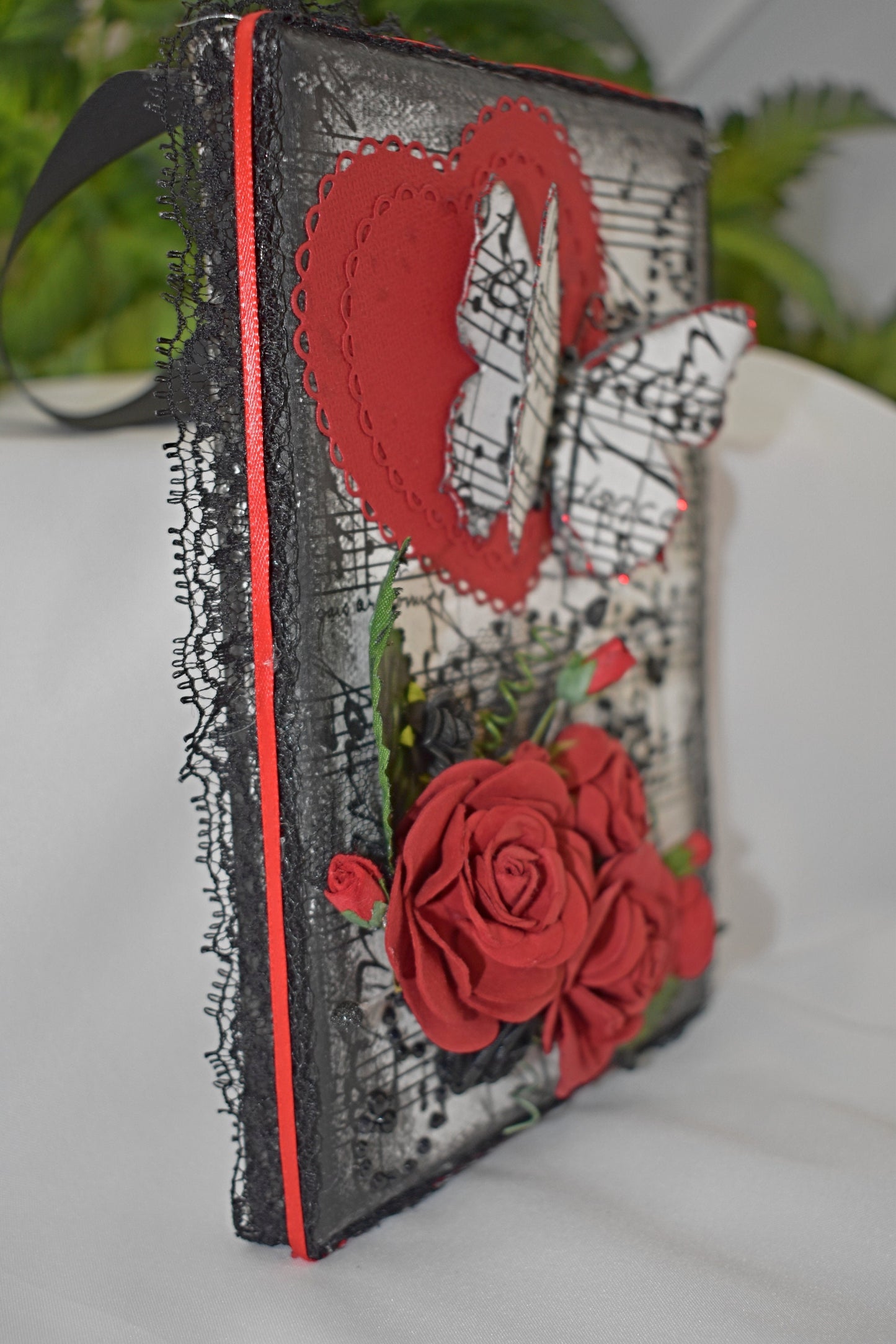 5 x 7 Mixed Media Heart Canvas - 11-012