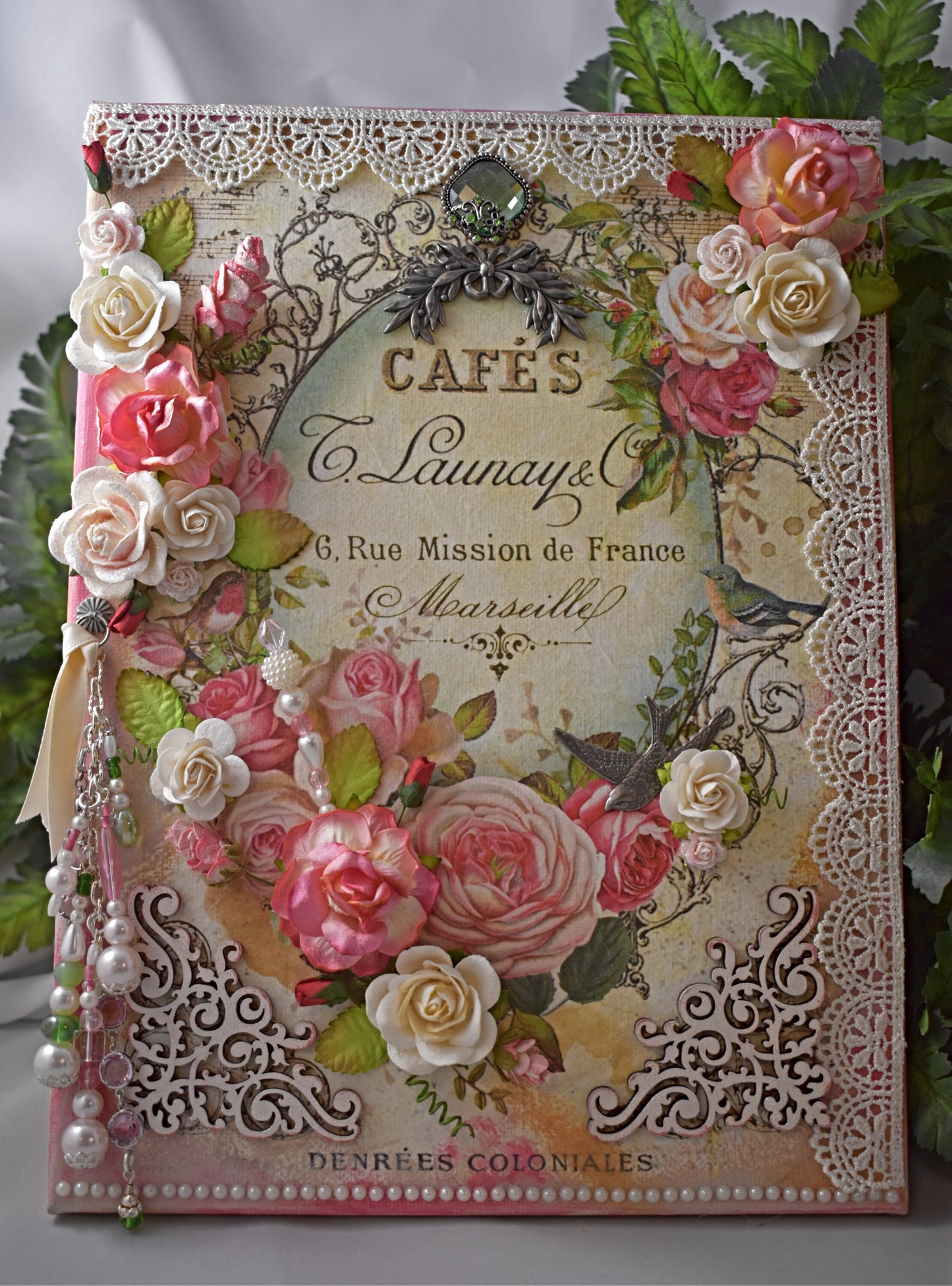 9 x 12 Rice Paper Mixed Media Handmade Canvas - Rose Rice Paper - 11-007