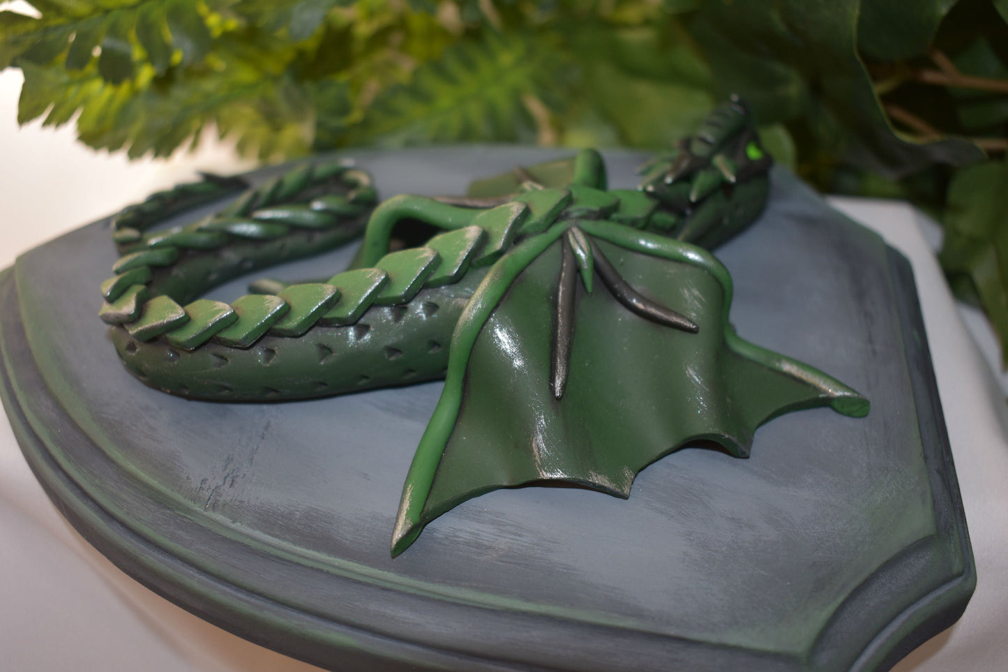 Polymer Clay Green Dragon Decor - 1-098
