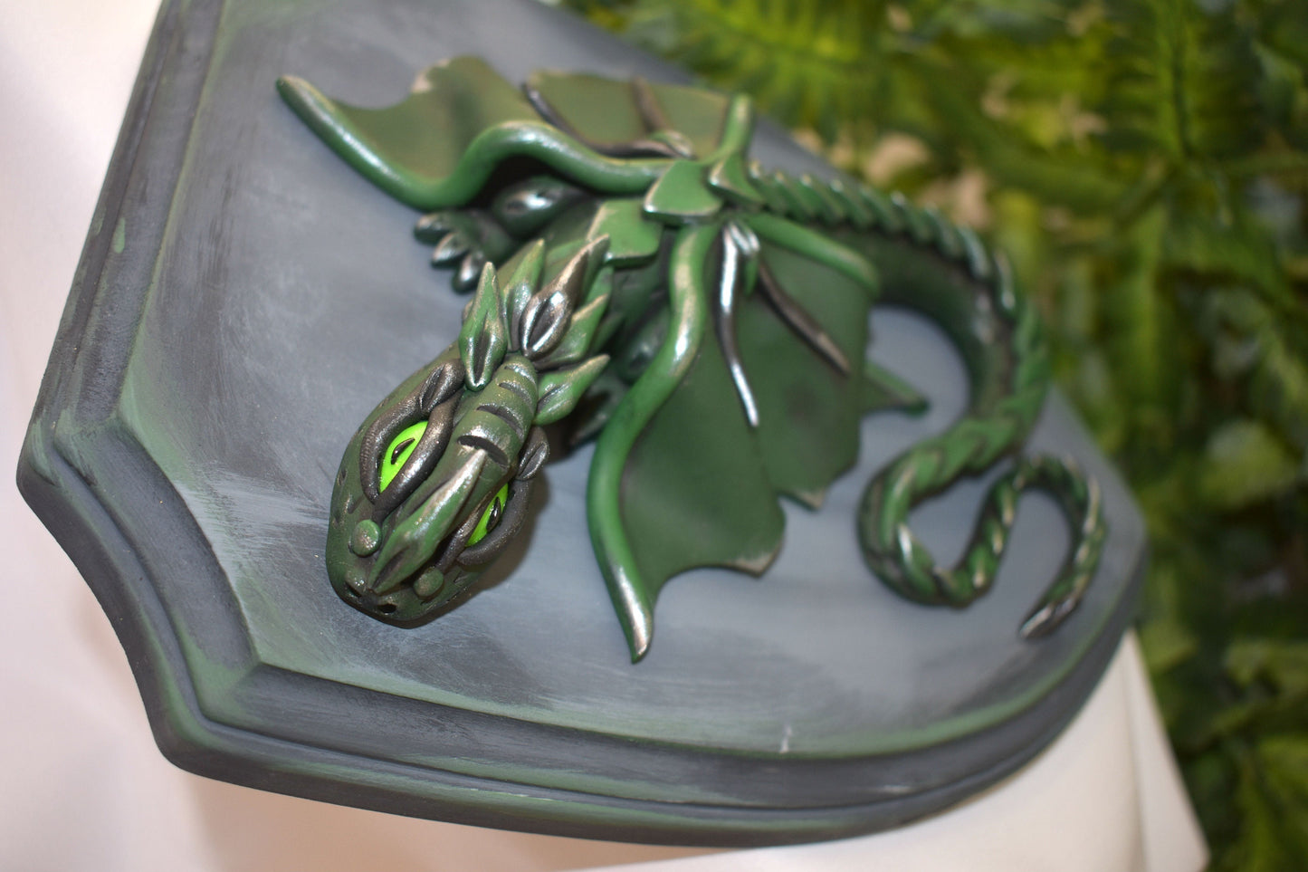 Polymer Clay Green Dragon Decor - 1-098