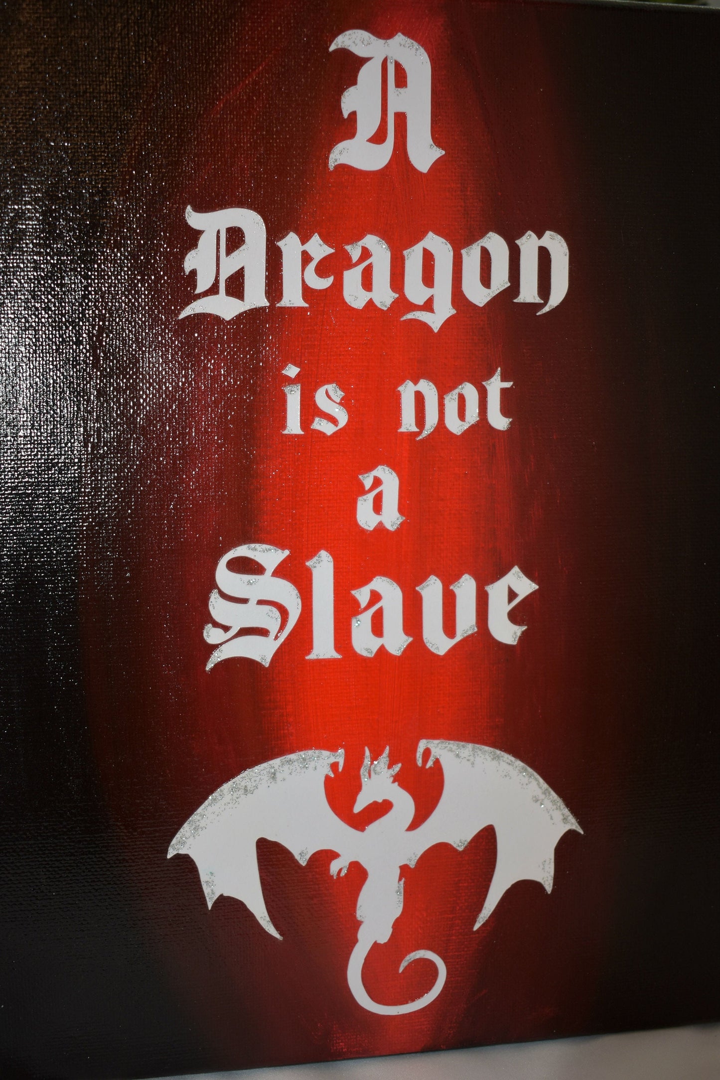 9x12 Handmade Mixed Media Canvas - A Dragon Is Not A Slave Canvas - 10-012