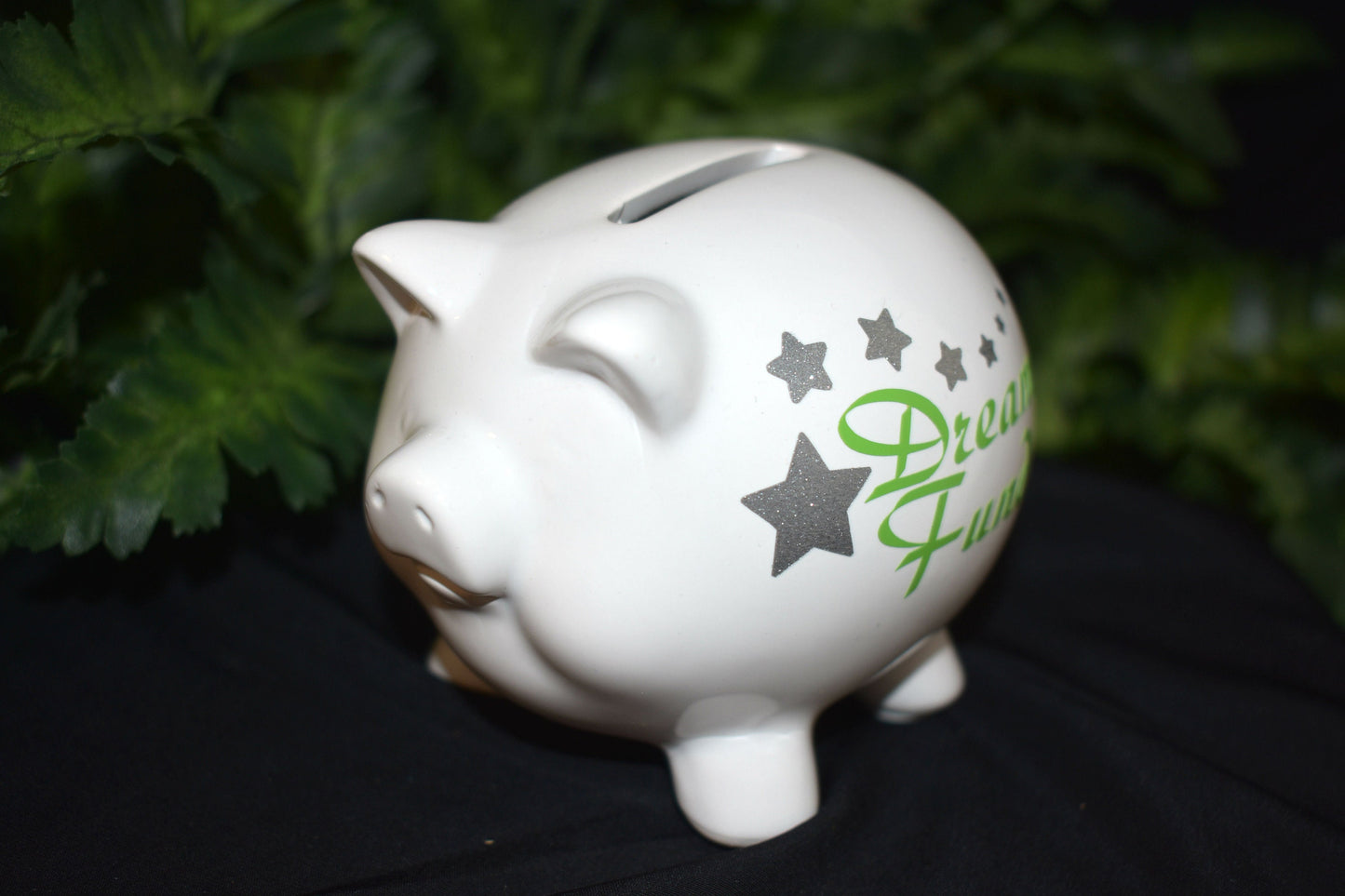 White Ceramic Piggy Bank - Dream Fund - 9-042