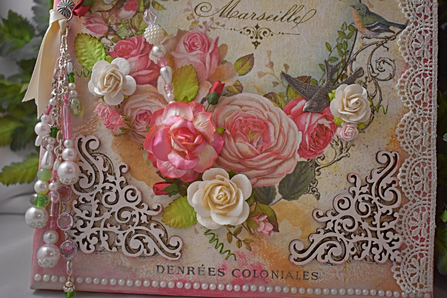 9 x 12 Rice Paper Mixed Media Handmade Canvas - Rose Rice Paper - 11-007