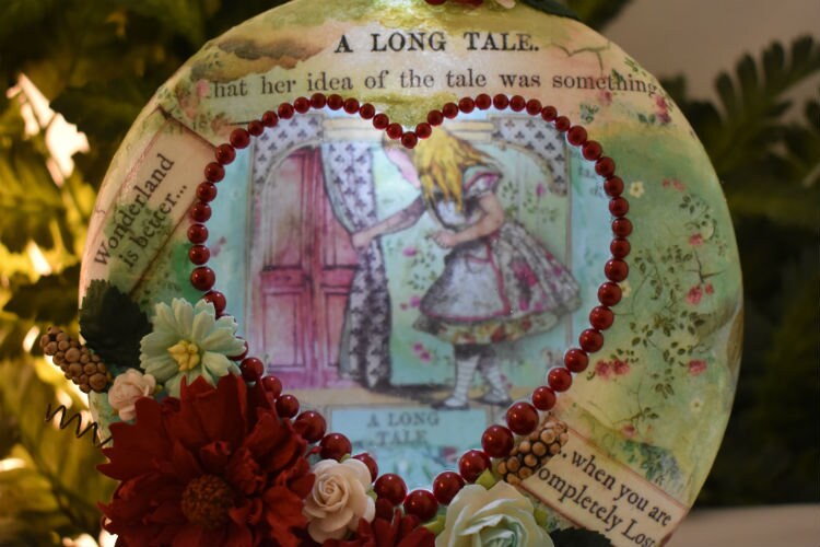 Alice Decoupage Mixed Media Glass Jar - 7-060