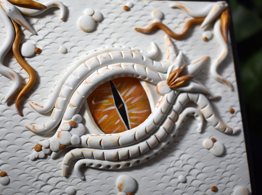 White Polymer Clay Dragon Eye Journal - 2-045