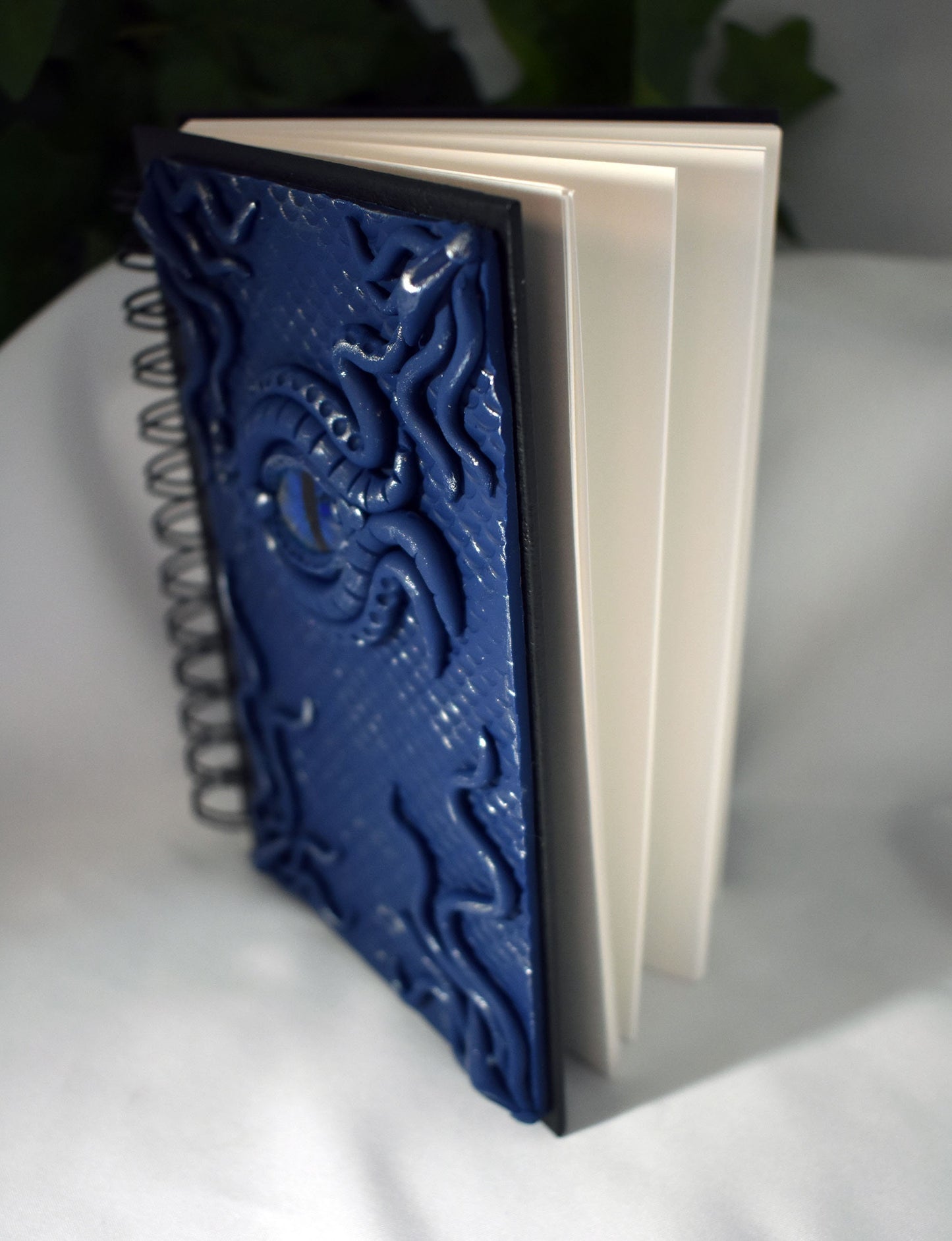 Blue Polymer Clay Dragon Eye Journal - 2-057