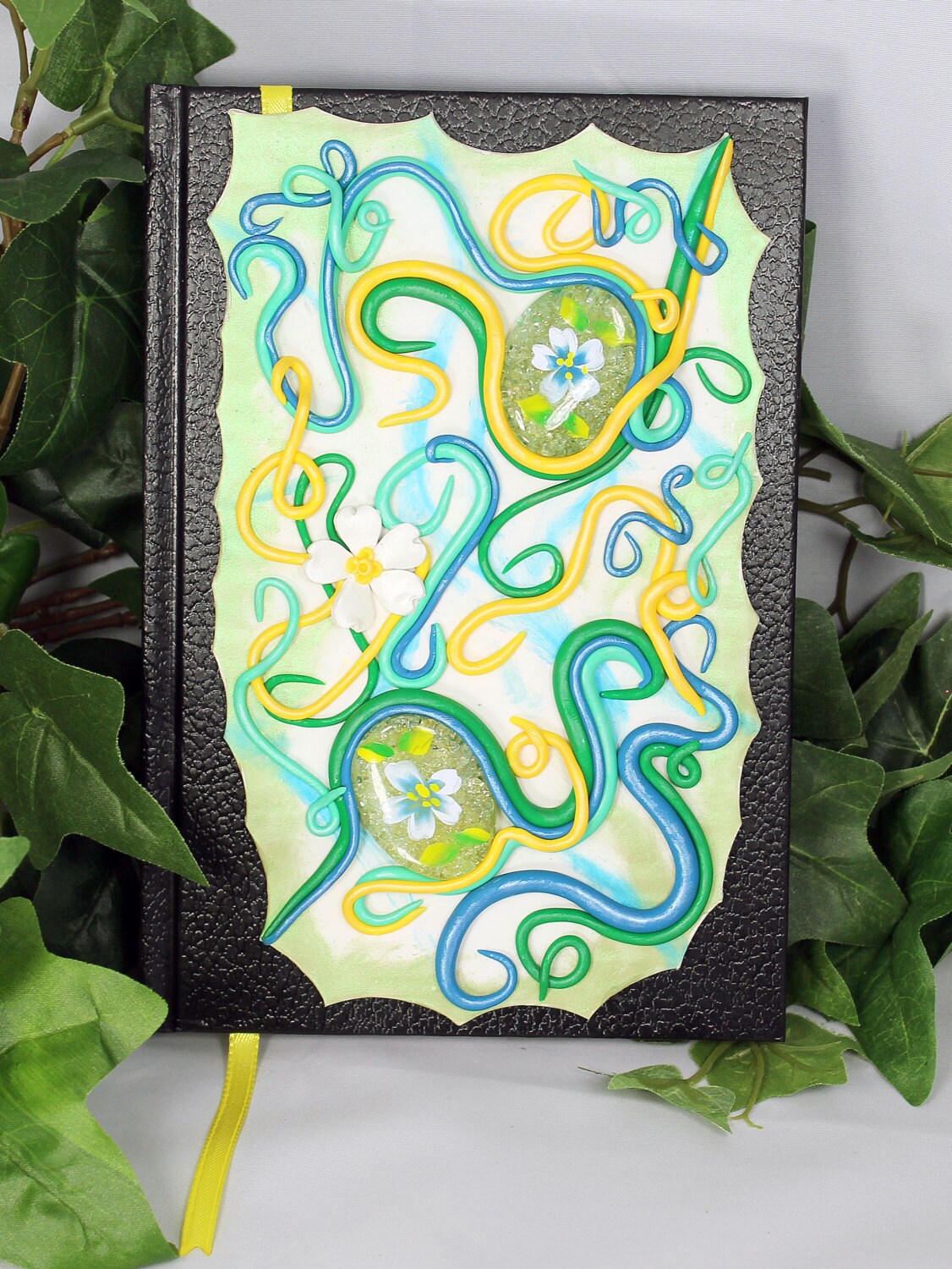 Polymer Clay Flower Journal Sketchbook - 2-004