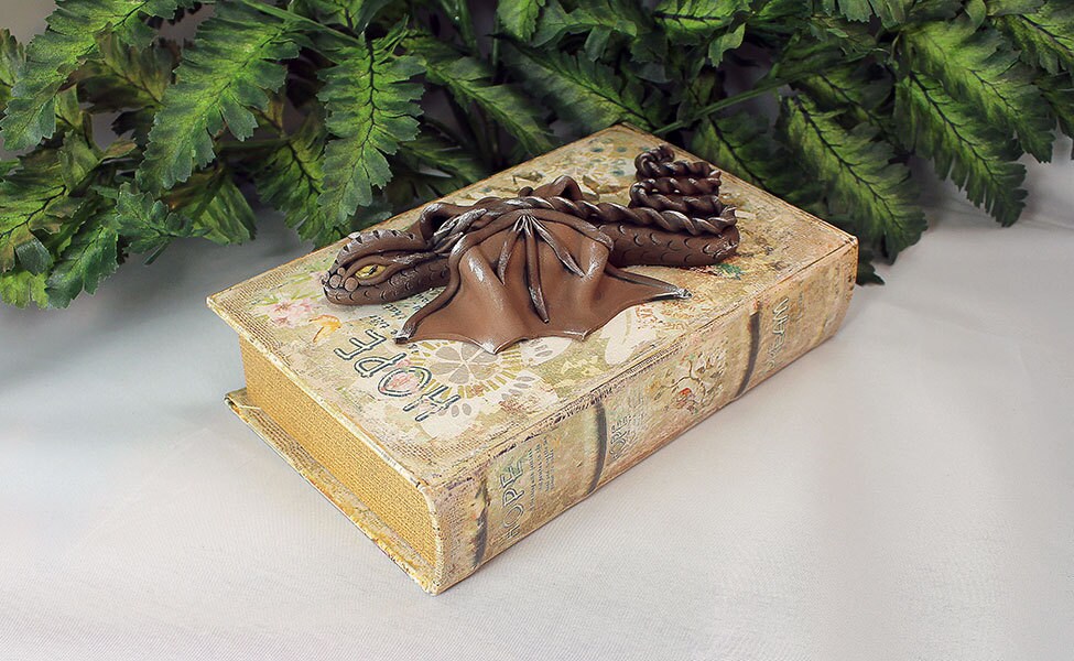 Polymer Clay Brown Dragon Book - 1-065