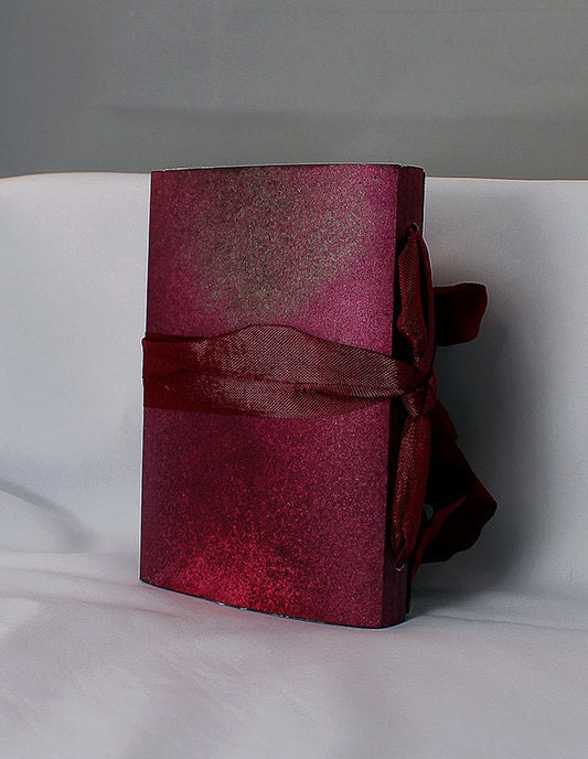 Handmade Red Gray Mixed Media Journal -3-017