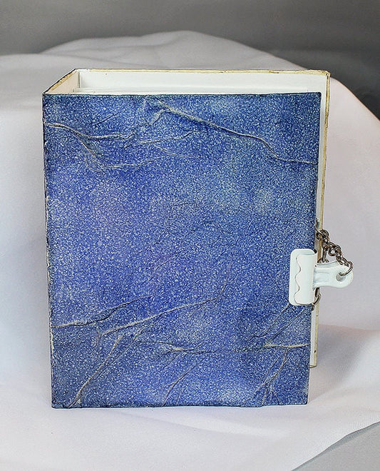 Handmade Blue Mixed Media Journal w/pocket - 4-013