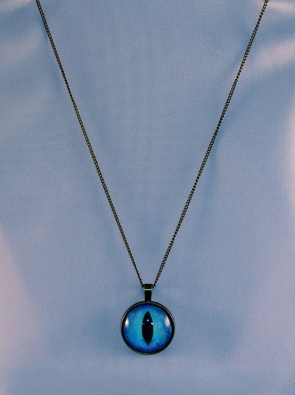 Blue Handcrafted Glass Dragon Eye Necklace - 13-001