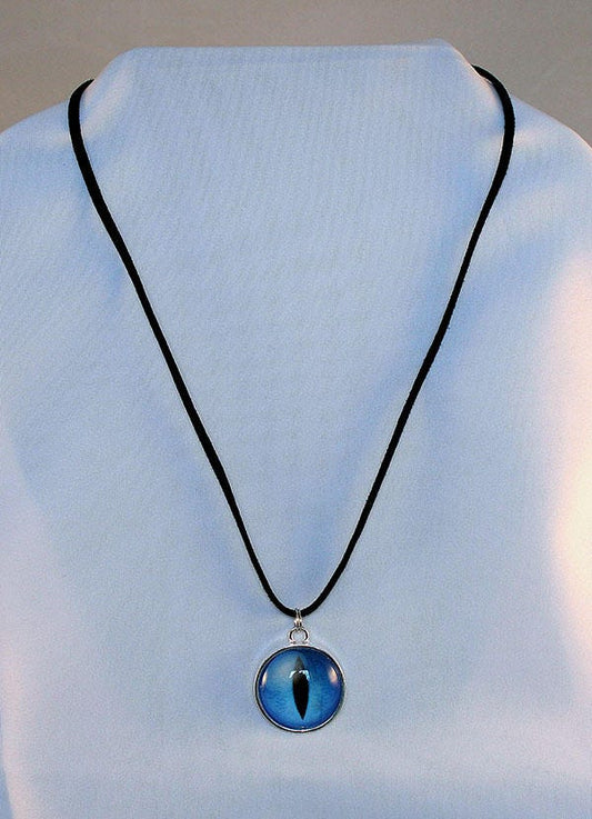 Blue Handcrafted Glass Dragon Eye Necklace - 13-002