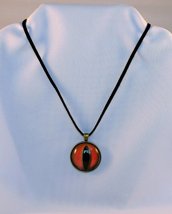 Large Red Handcrafted Glass Dragon Eye Necklace - 13-004B
