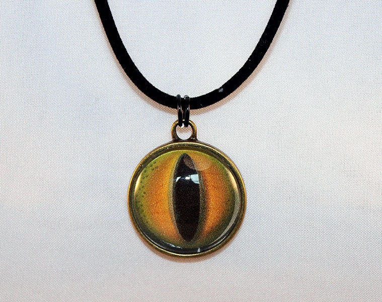 Orange Handcrafted Glass Dragon Eye Necklace - Game of Thrones - 13-007