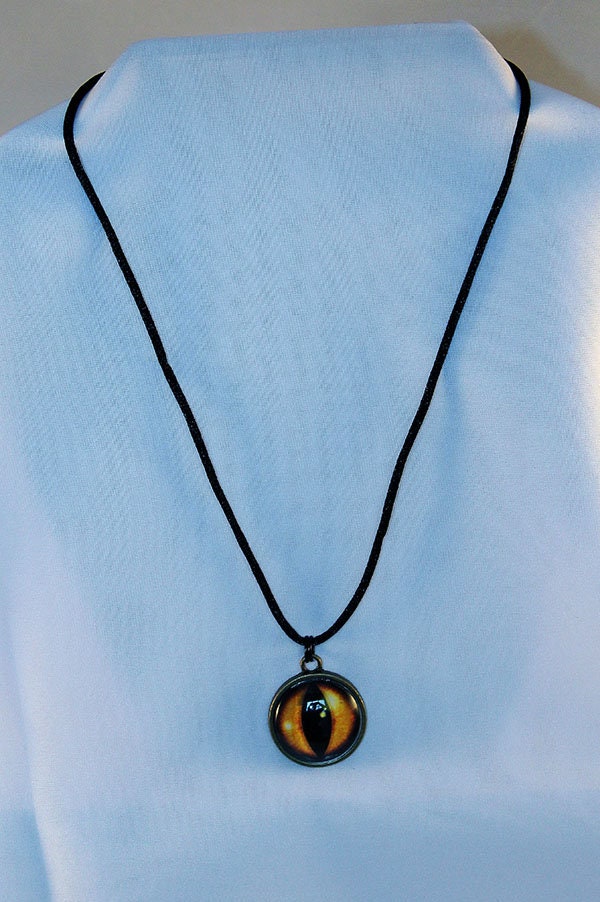 Orange Handcrafted Glass Dragon Eye Necklace - 13-002B