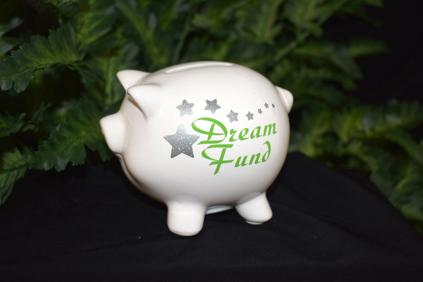 White Ceramic Piggy Bank - Dream Fund - 9-042