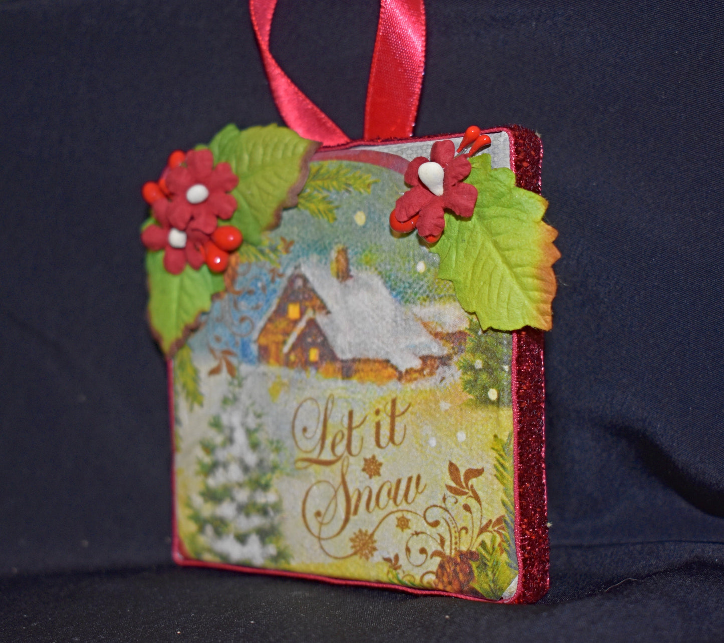 3" x 3" Rice Paper Mixed Media Christmas Canvas - 11-010