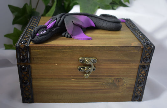 Polymer Clay Black Dragon on Chest - 1-115