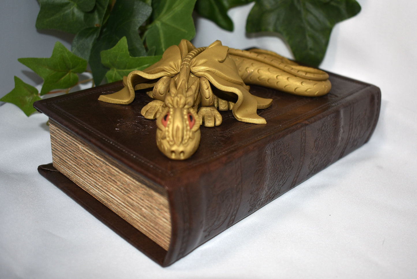 Polymer Clay Gold Dragon Storage Book - 1-116