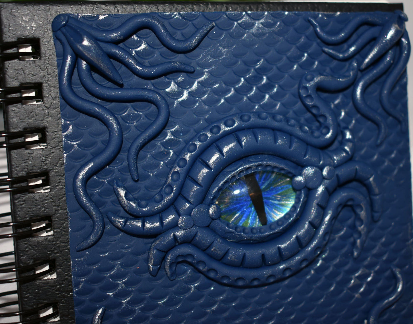 Blue Polymer Clay Dragon Eye Journal - 2-057