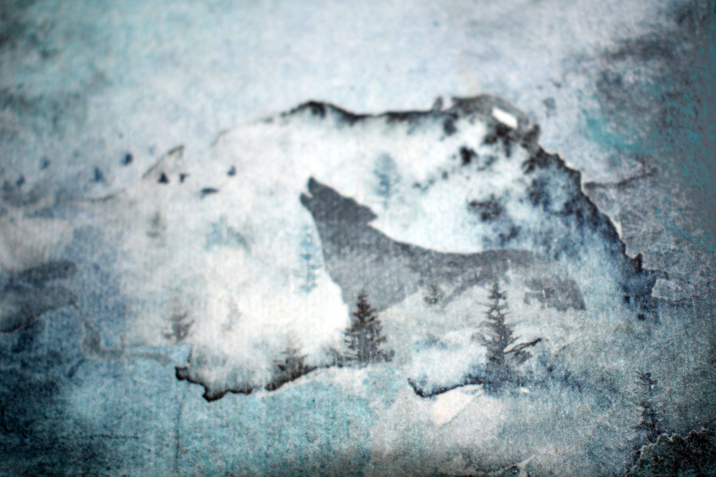 Mixed Media Canvas - Winter Wolf - 11-017