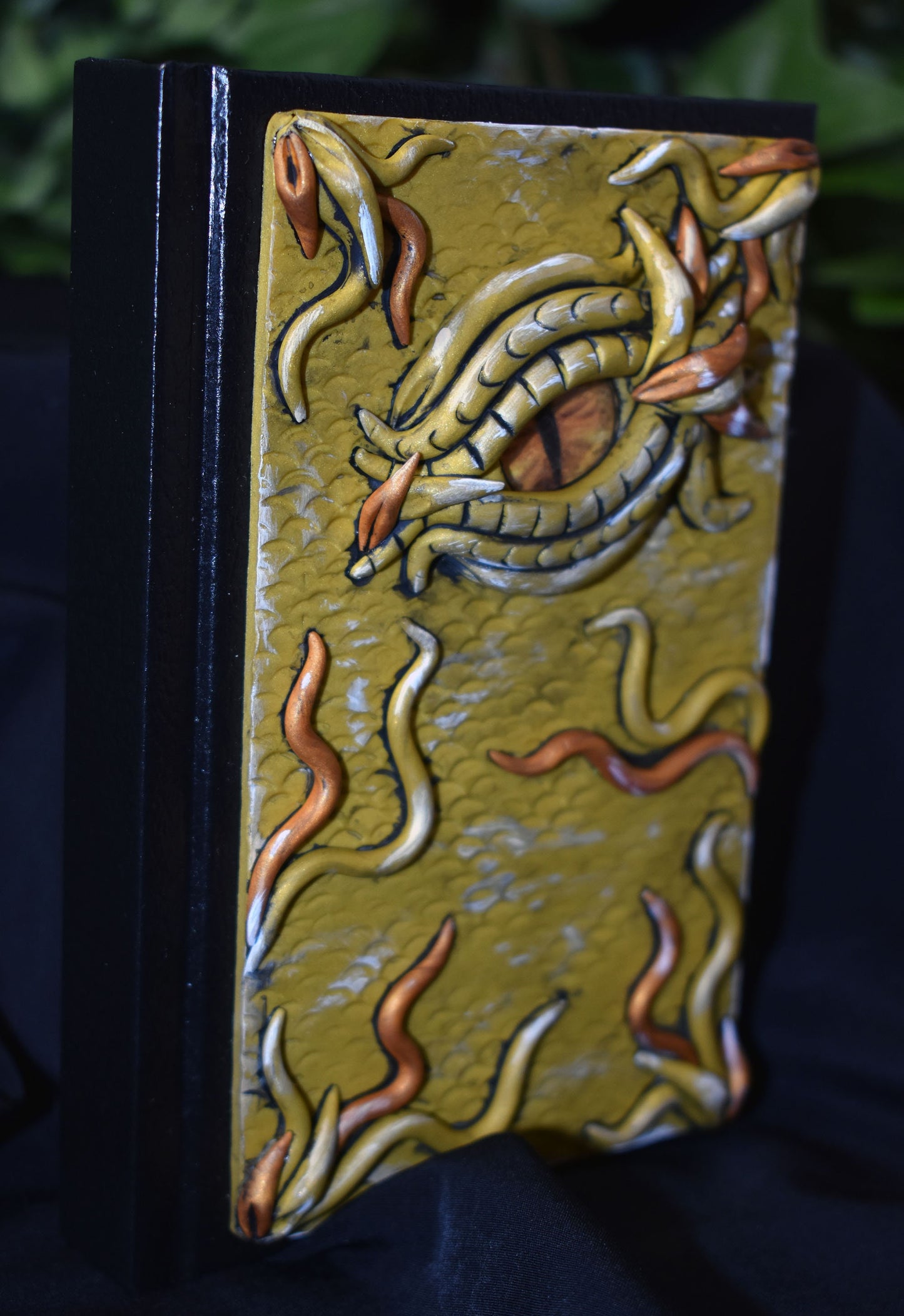 Gold Polymer Clay Dragon Eye Journal - 2-040