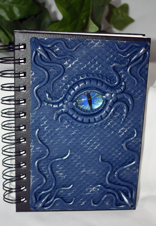 Blue Polymer Clay Dragon Eye Journal - 2-057