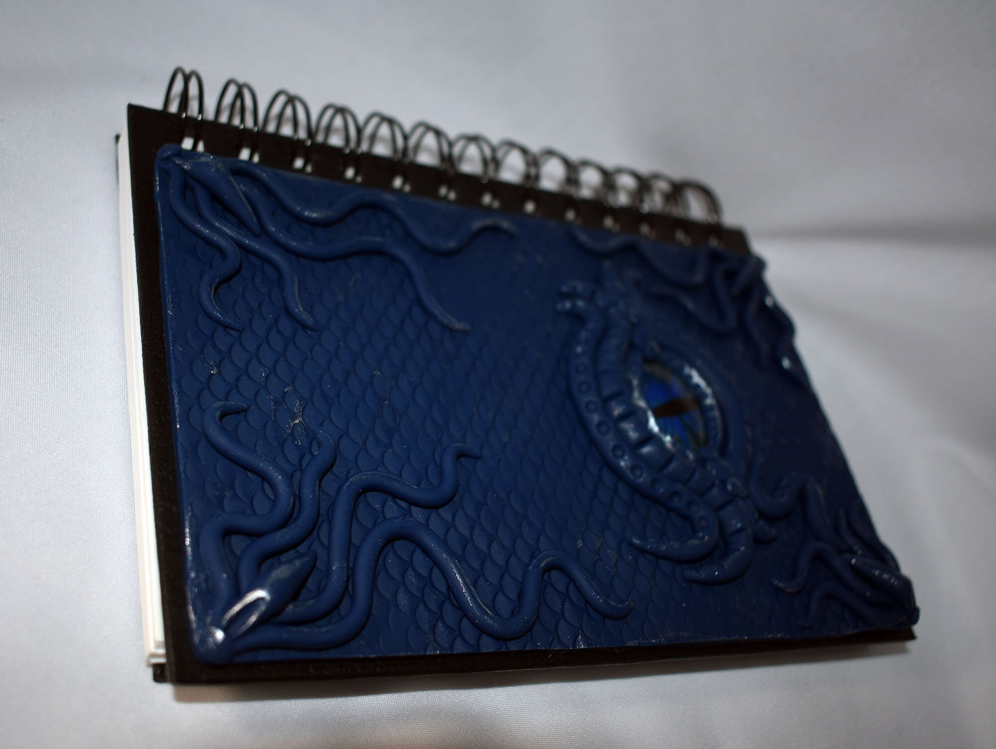 Blue Polymer Clay Dragon Eye Journal - 2-057