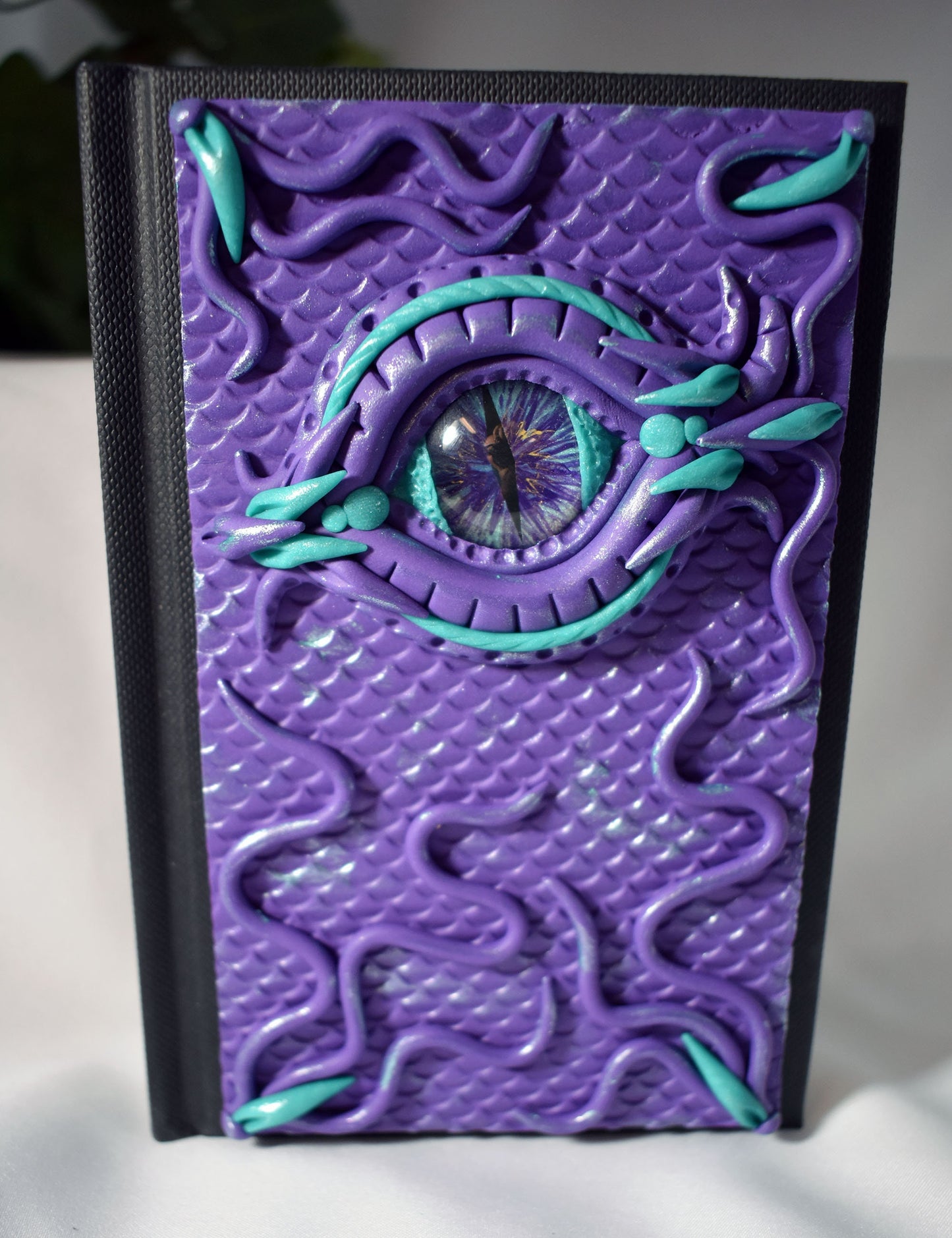 Purple Polymer Clay Dragon Eye Journal - 2-055