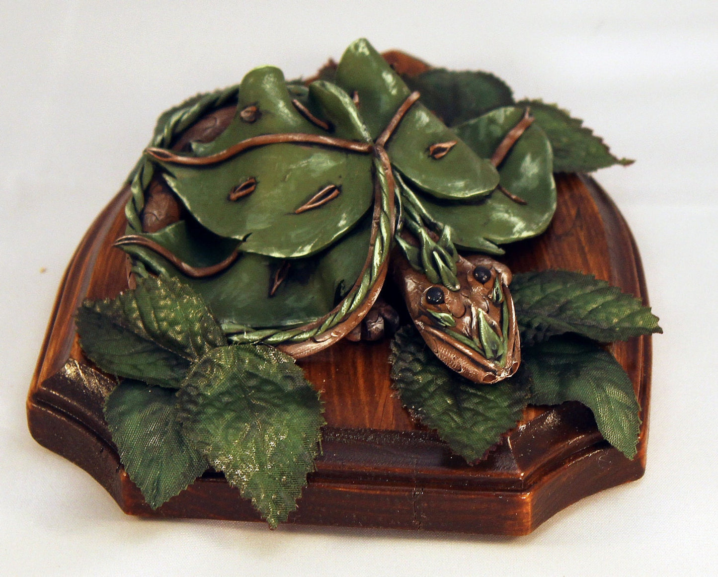 Polymer Clay Brown and Green Dragon Wall Decor - 1-020